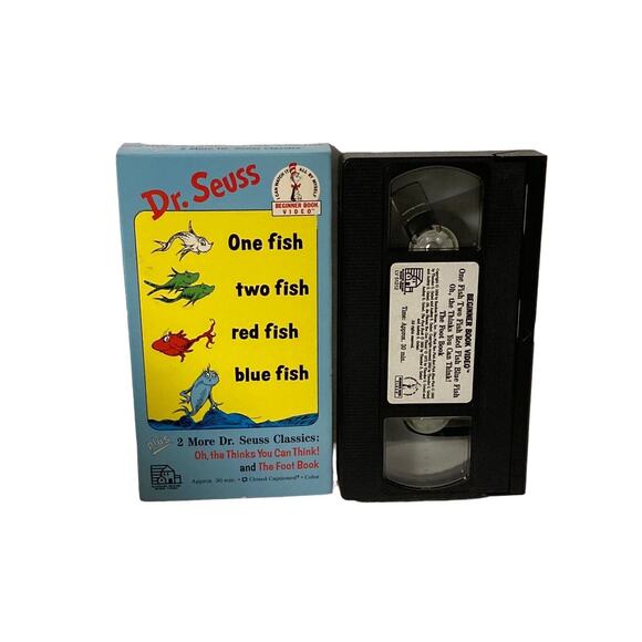 Dr. Seuss One Fish Two Fish Red Fish Blue Fish VHS video tape 1989 - Picture 7 of 8